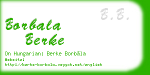 borbala berke business card